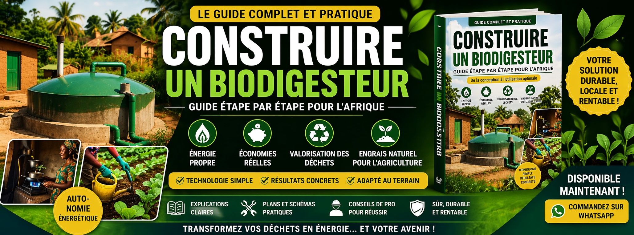 “Le Guide Complet du Biodigesteur : Concevoir, Construire et Produire son Gaz à la Maison”