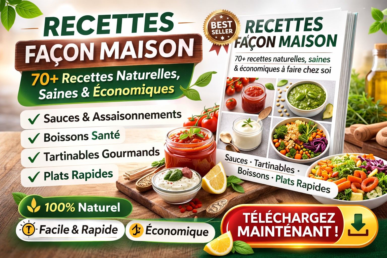 “FAIT MAISON & NATUREL _ 70 Recettes pour Remplacer les Produits du Supermarché