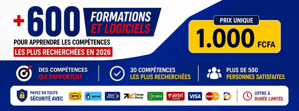 PACK PREMIUM 600+ FORMATIONS & LOGICIEL 2026 AVEC DROIT DE REVENTE