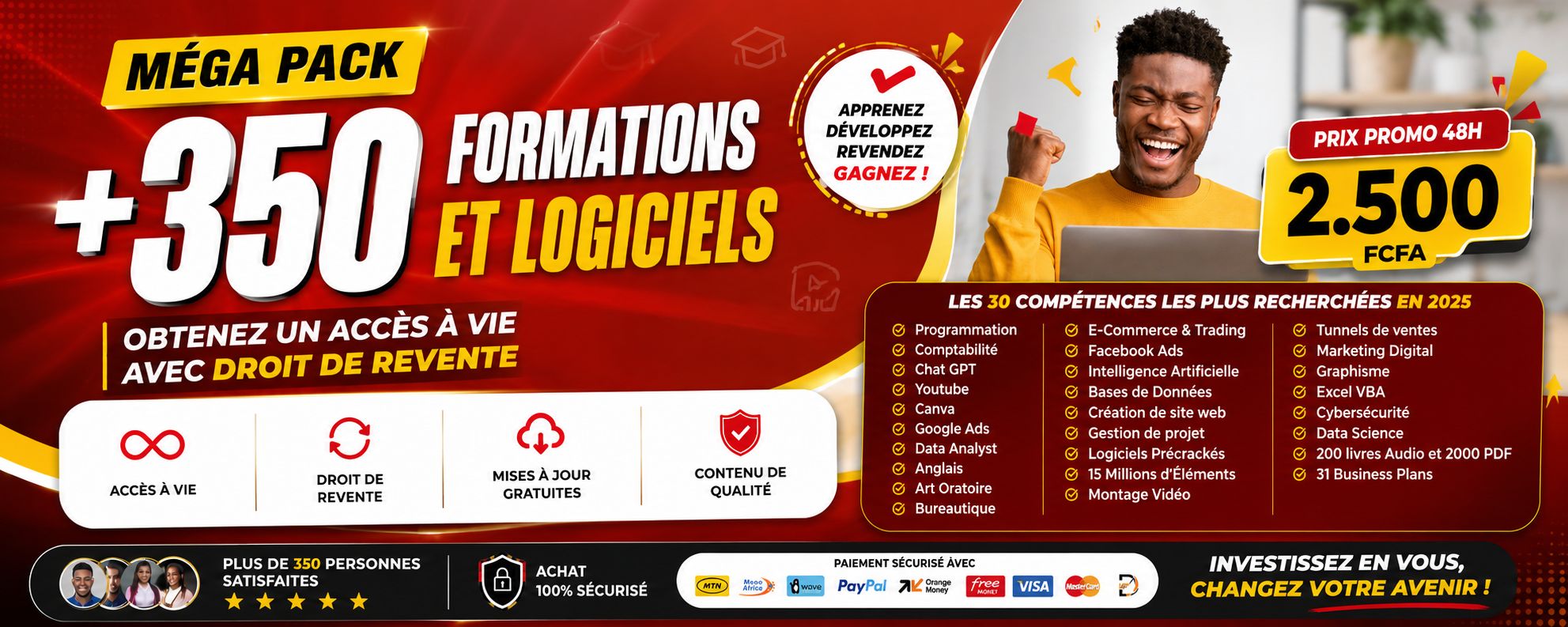 MÉGA RESSOURCES : +500 FORMATIONS ET LOGICIELS. Accès à vie sur Google drive + Droit de revente