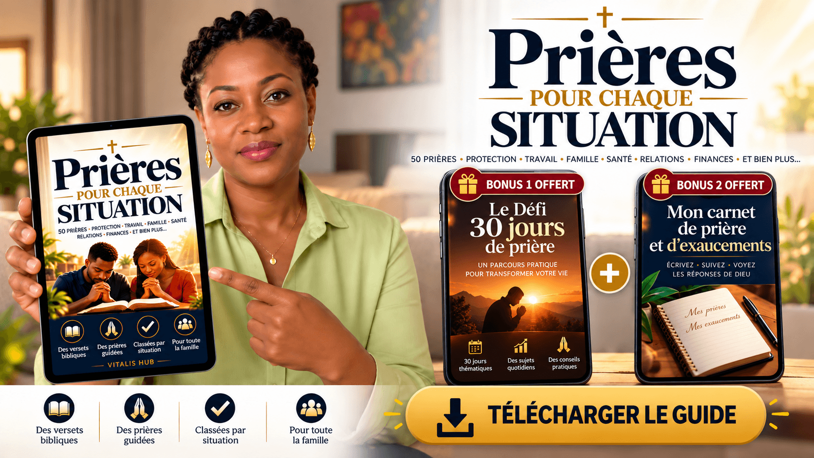 Ton guide de prière chrétiens pour toutes les situations de la vie (protection, travail, santé… )👇🏽