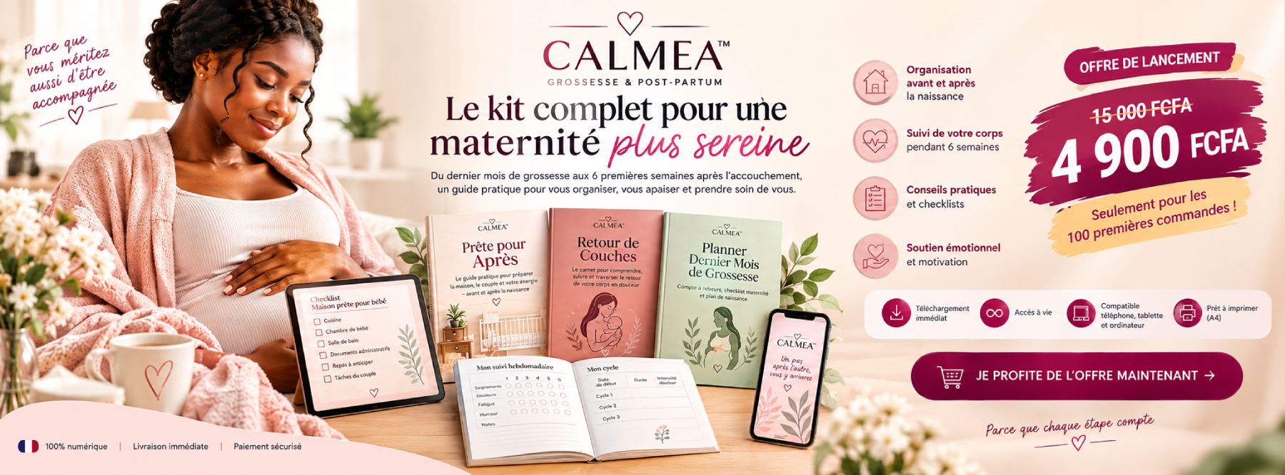 Le Kit Grossesse & Post-Partum | 3 Guides Essentiels pour une Maternité Plus Sereine