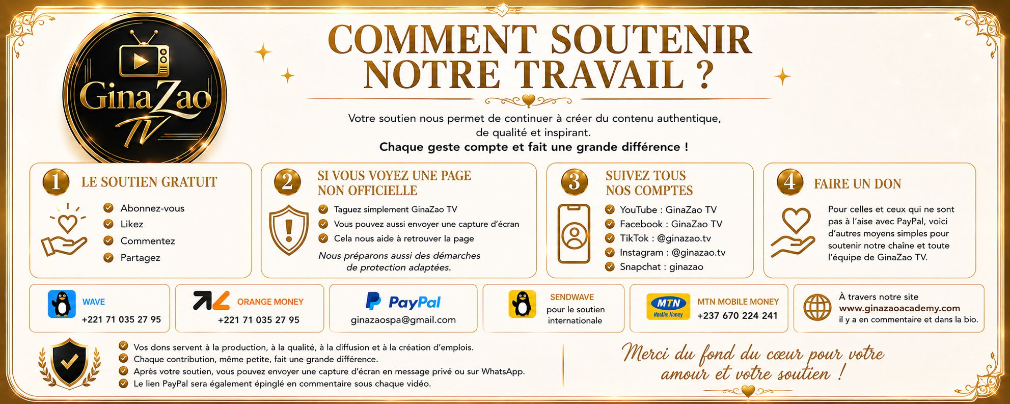 Comment soutenir notre travail ?