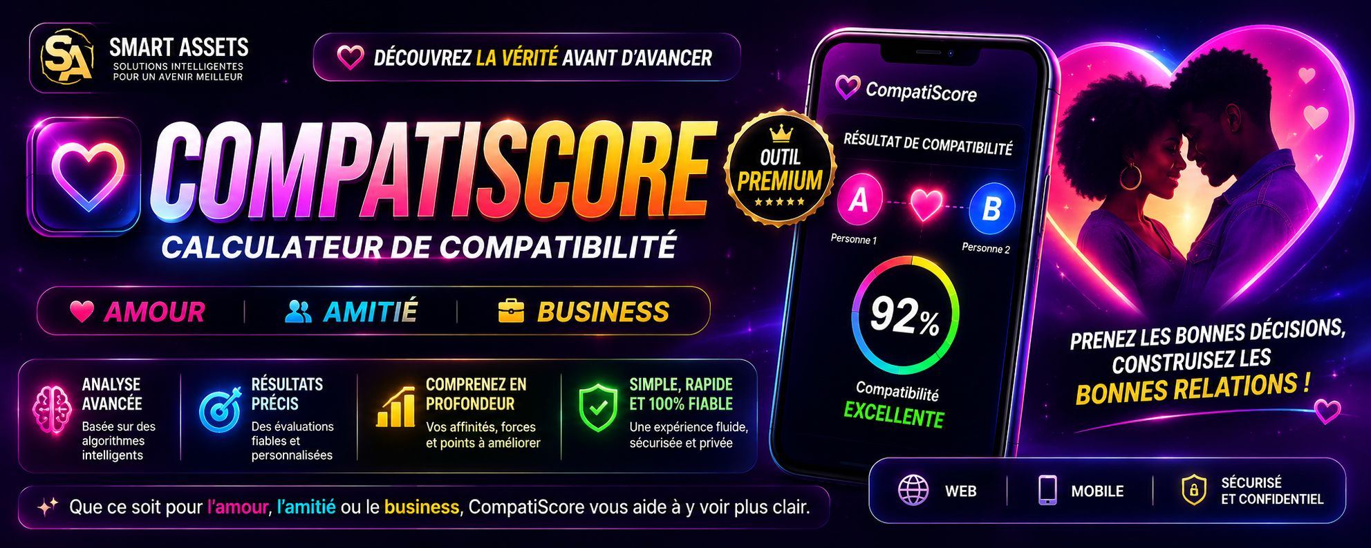 CompatiScore : ton score d'alchimie (crush, ami·e, ex, famille)