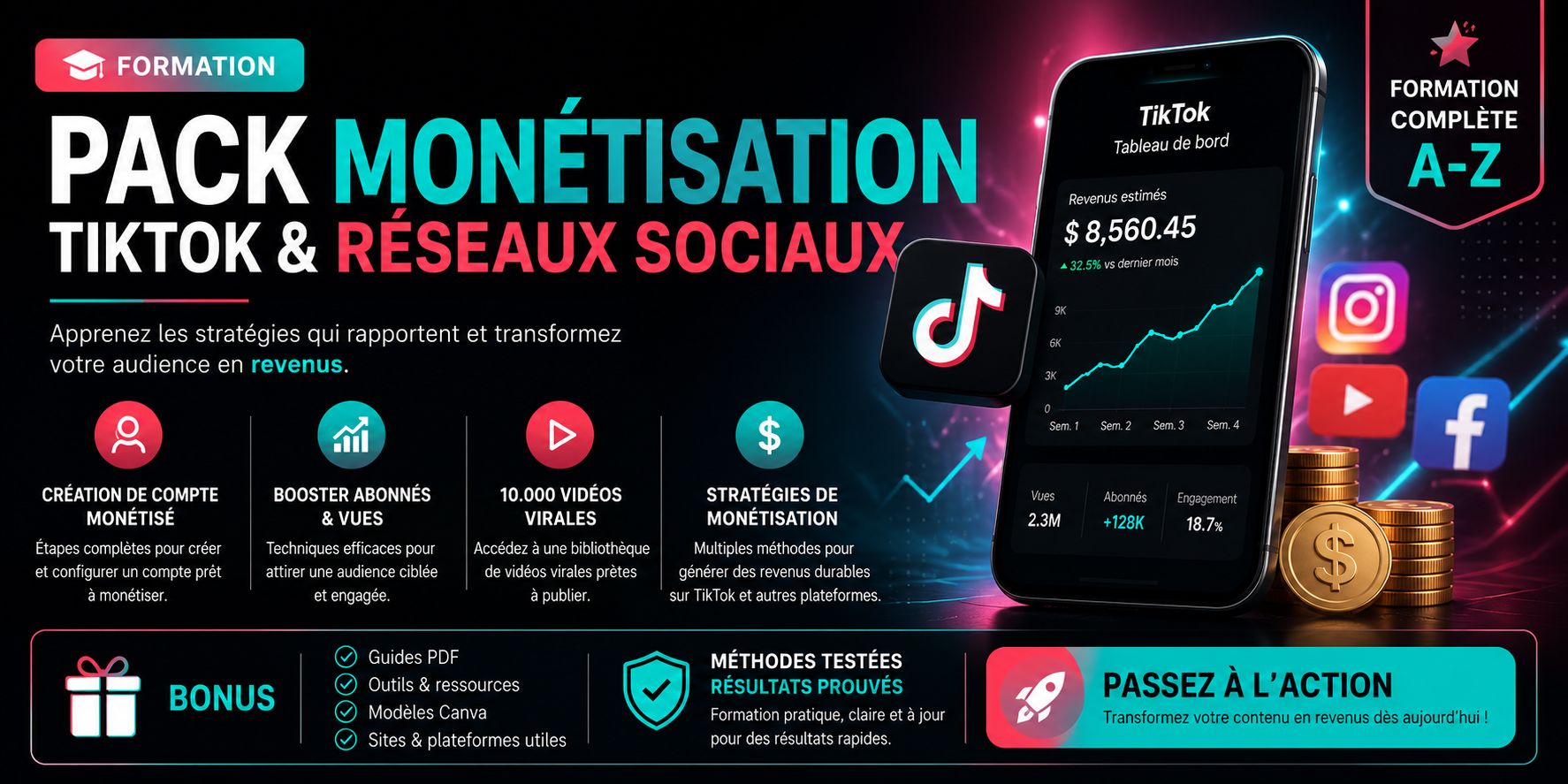 Monétisez TikTok Rapidement: Pack Décisif pour Gains Immédiats