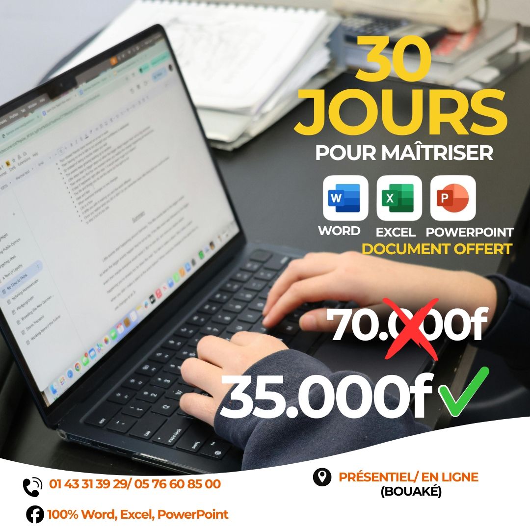 Formation en Word Excel et Powerpoint
