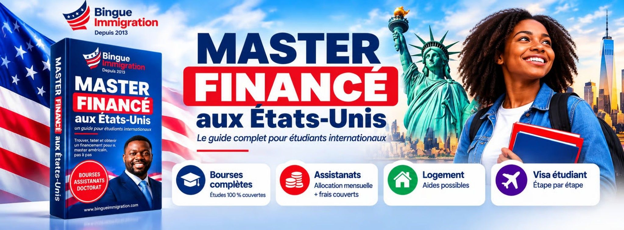 Pack 3-en-1 : Master financé aux États-Unis (guide + vidéo + présentation)