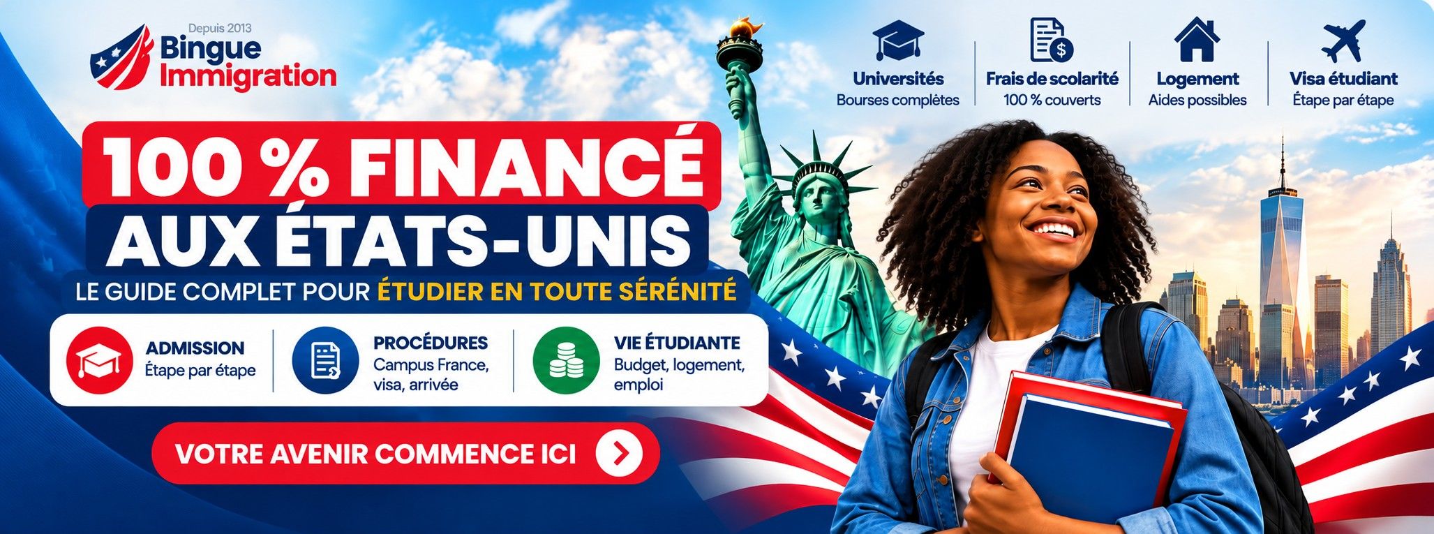 Pack 3-en-1 : 100 % financé aux États-Unis (guide + vidéo + présentation)