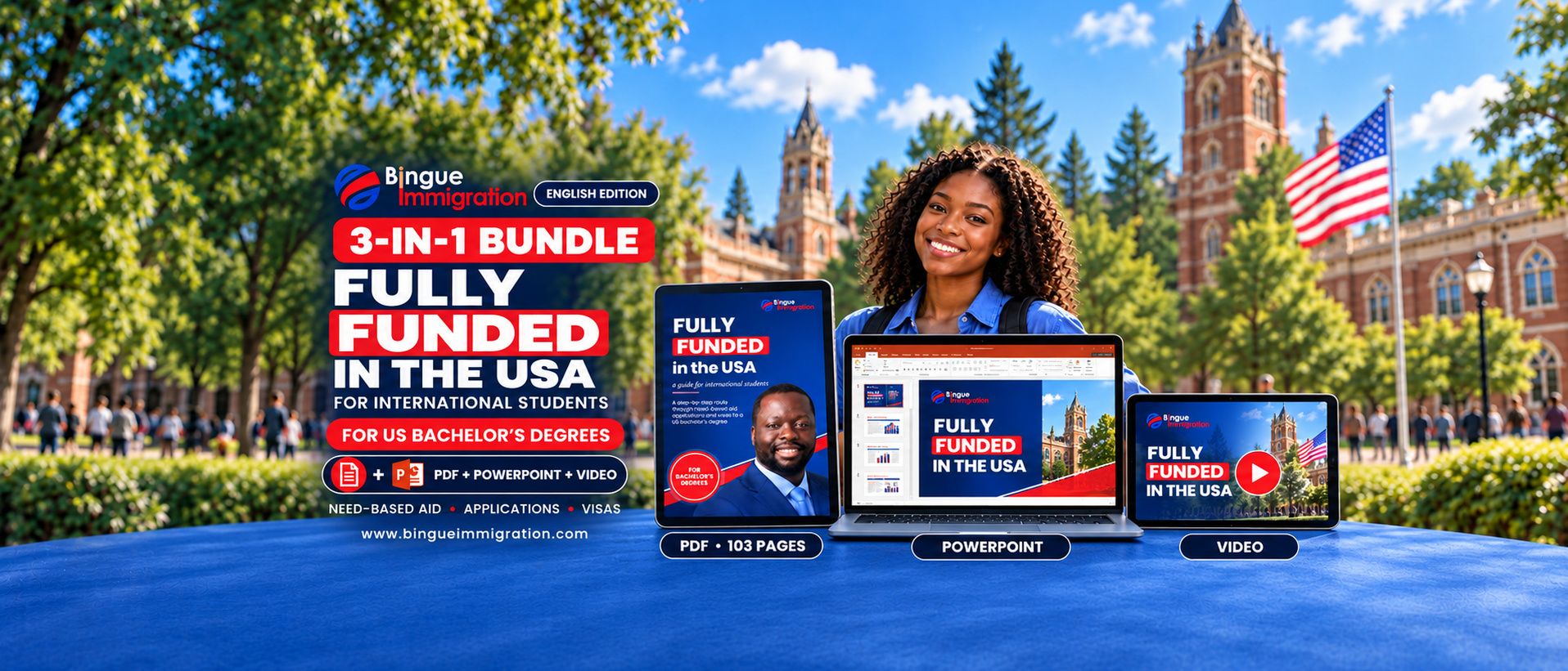 Fully Funded in the USA 3-in-1 Pack: PDF Guide + Video + Presentation