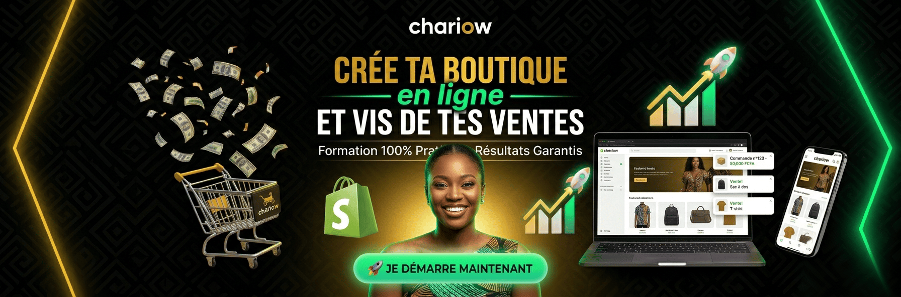 CRÉATION DE BOUTIQUE EN LIGNE AVEC CHARIOW