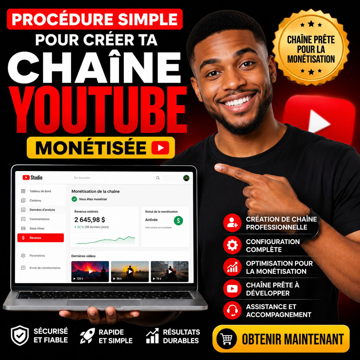 Procédure simple pour créé ta chaîne youtube monétiser