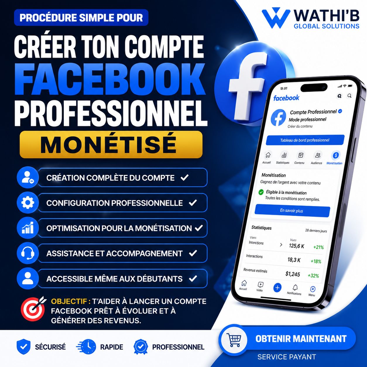 🚀 PROCÉDURE SIMPLE POUR CRÉER TON COMPTE FACEBOOK PROFESSIONNEL MONÉTISÉ 💰