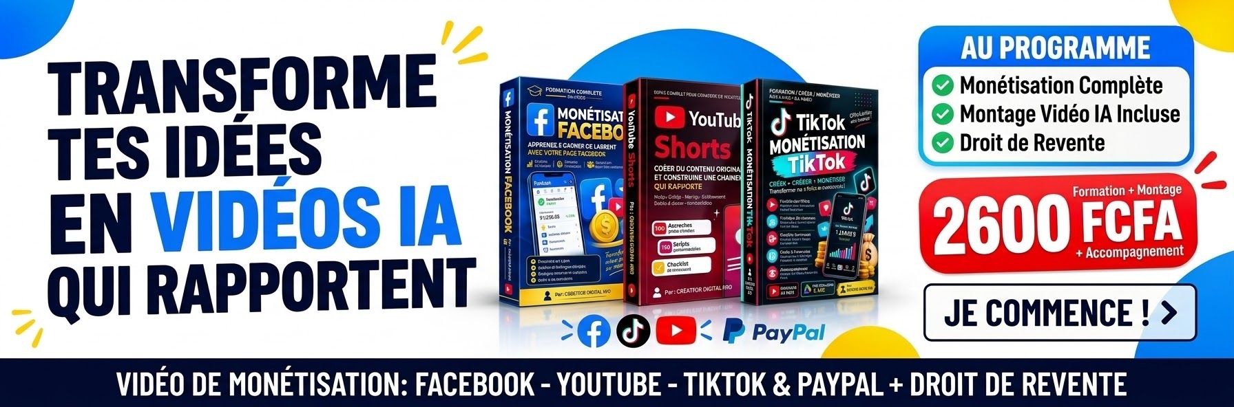 LE KIT COMPLET POUR CARTONNER SUR FACEBOOK, TIKTOK & YOUTUBE ET DÉBLOQUER LA MONÉTISATION EN 2 MOIS