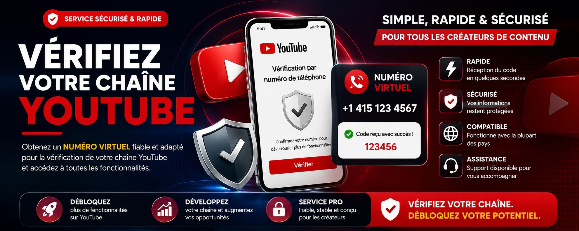 VALIDER NUMERO YOUTUBE