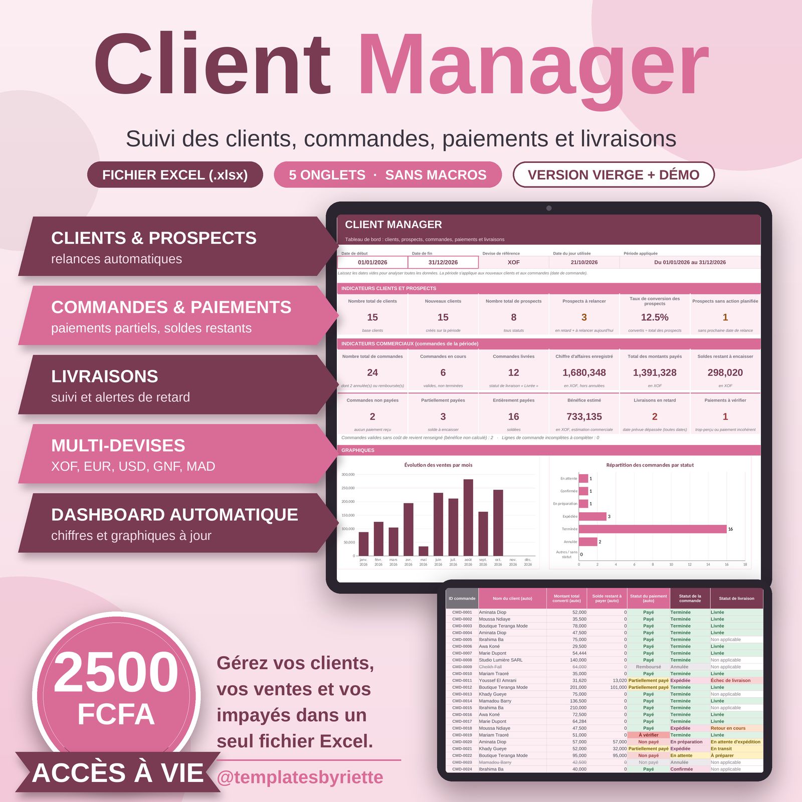 CLIENTS MANAGER: un simple fichier EXCEL pour les e-commerçants organises
