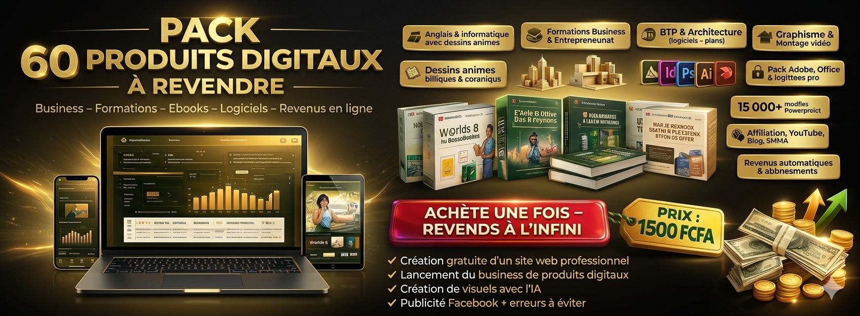 Mega Pack de +60 Produits Digitaux à Revendre