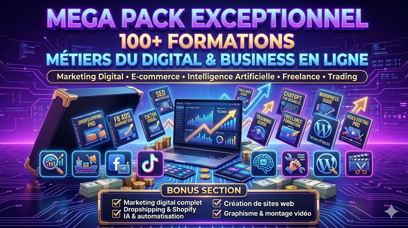 Pack Ultime 100+ Formations Digital & Business Online – Expertise Complète