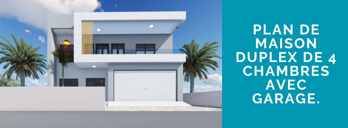 Plan de maison duplex de 4 chambres avec garage D27
