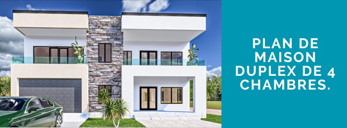 Plan de maison duplex de 4 chambres avec garage D31
