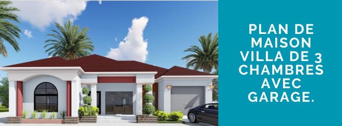 Plan de maison villa de 3 chambres avec garage