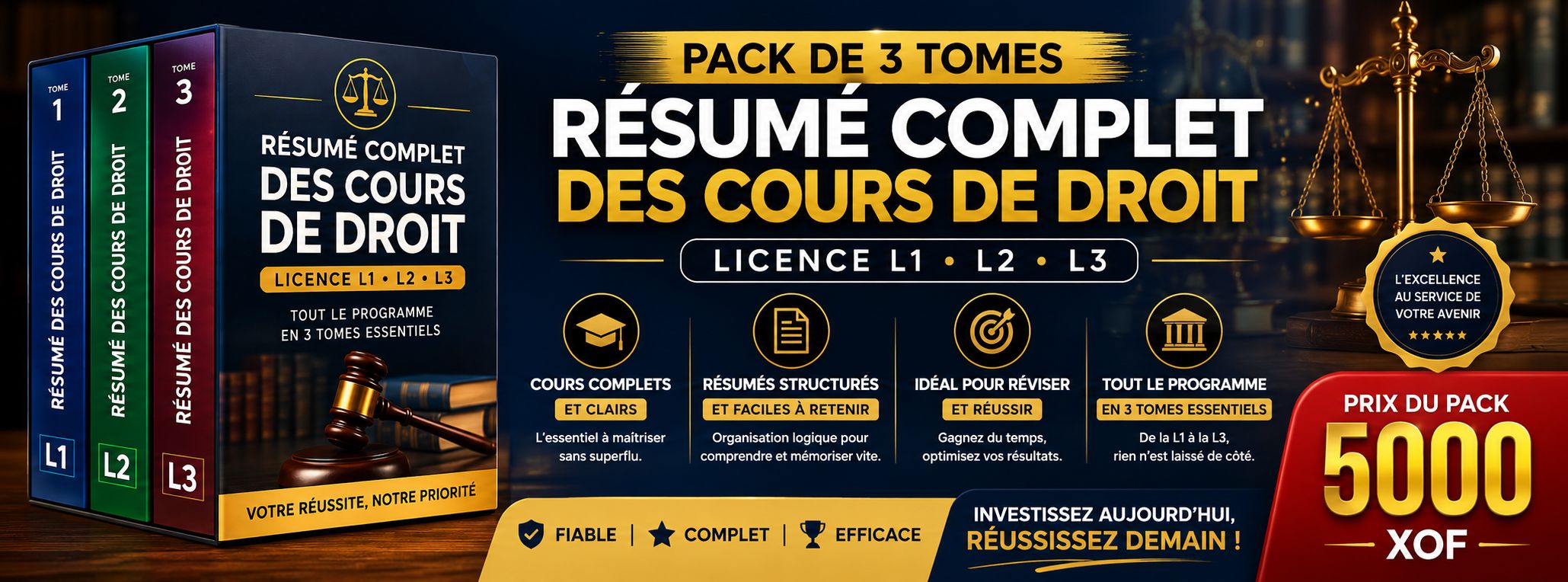 ⚖️ LE PACK JURISTE — L’ESSENTIEL DU DROIT DE L1 À L3