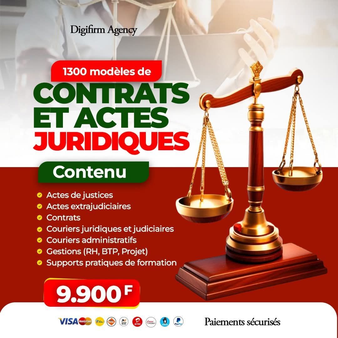 βοΈKIT DE +1300 MODΓLES DE CONTRATS JURIDIQUE.