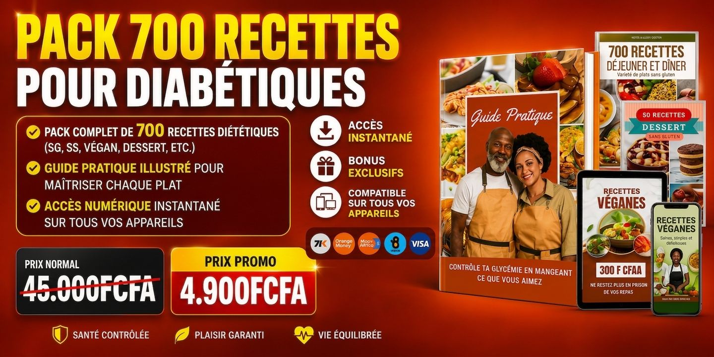PACK DE 700 RECETTES POUR DIABÉTIQUES (Sans sucre, sans gluten).