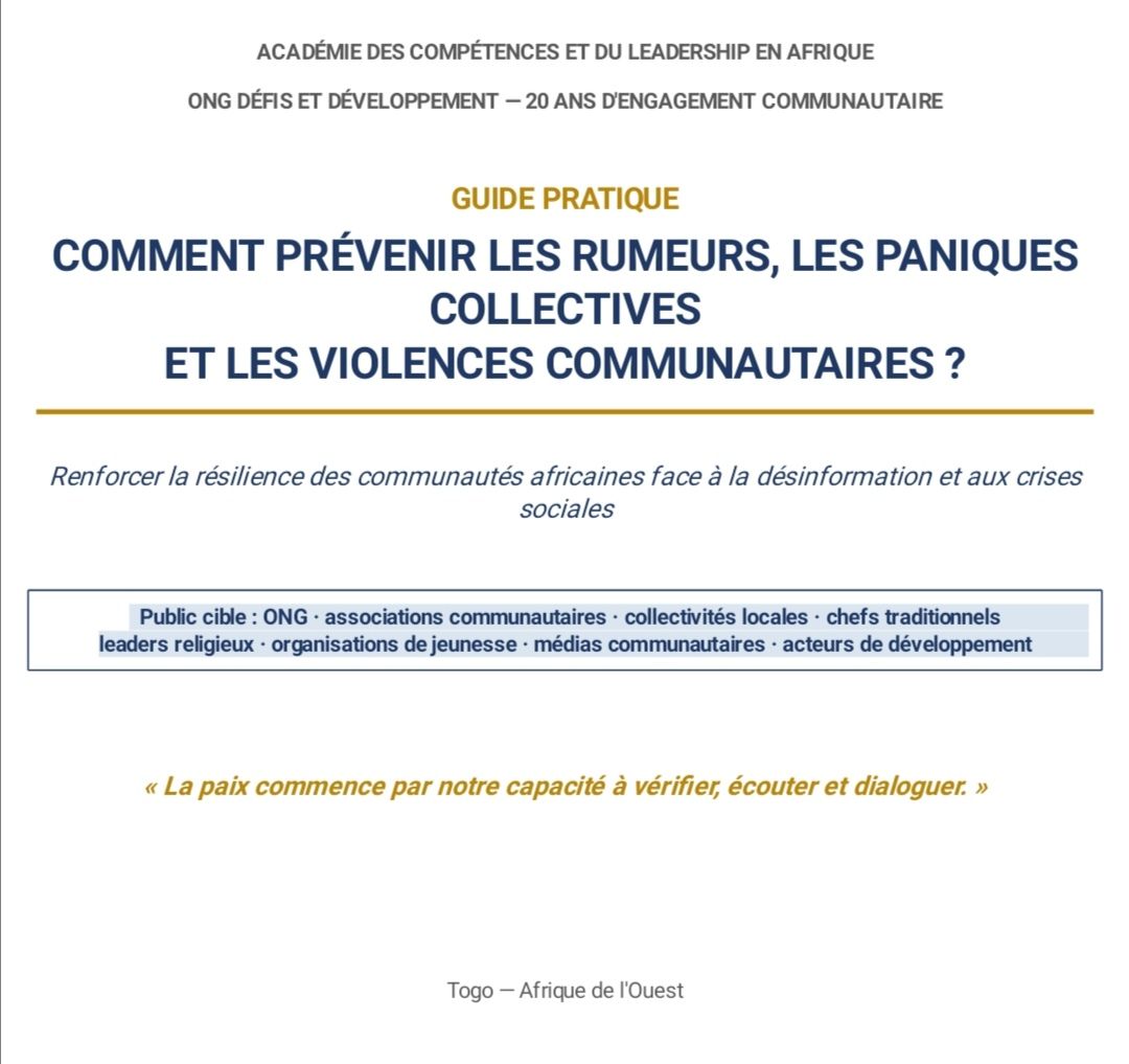 Guide sur Comment Prévenir les Rumeurs, les Paniques Collectives et les Violences Communautaires