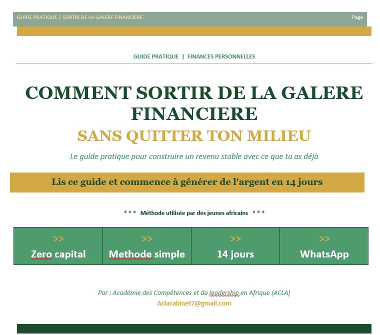 Comment sortir de la galère financière sans quitter ton milieu