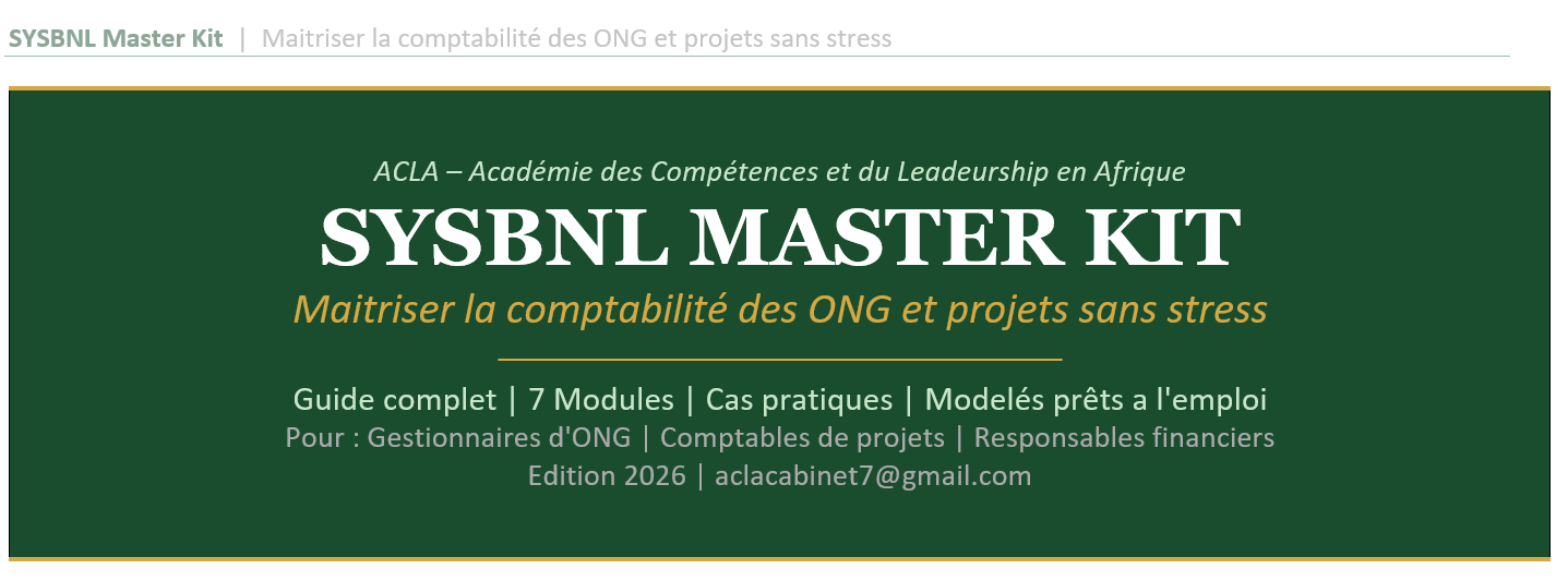 SYSBNL Master Kit – Maîtriser la comptabilité des ONG et projets sans stress