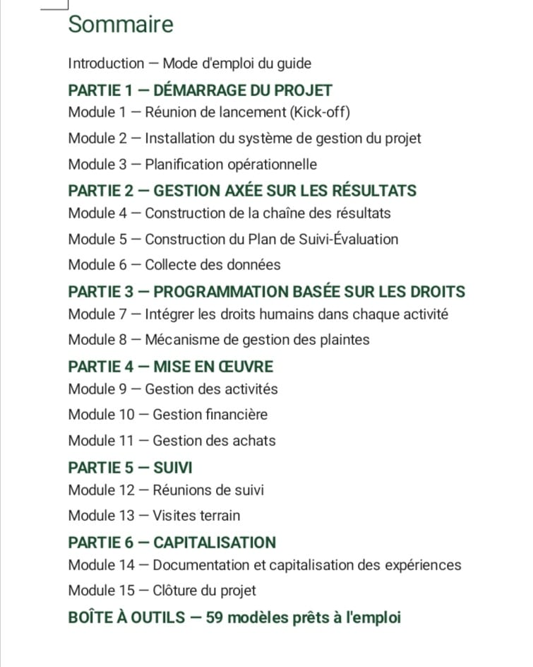 GUIDE PRATIQUE DE PROJET GAR ET PBDH DE L'APPROBATION À LA CLÔTURE