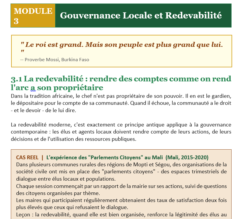 CITOYEN LOCAL ACTIF – Décentralisation, gouvernance locale et cohésion sociale en Afrique