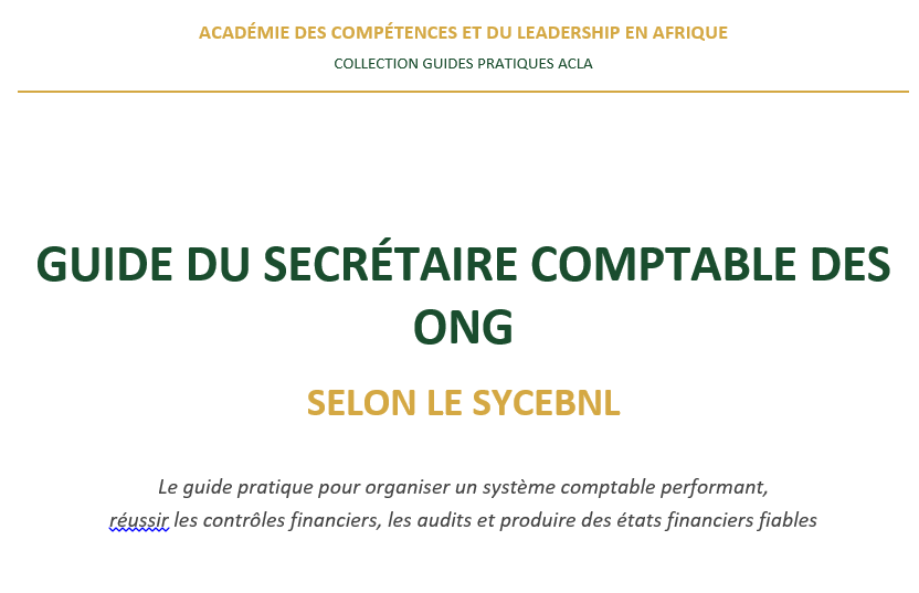 GUIDE DU SECRETAIRE COMPTABLE DES ONG SELON SYCEBNEL