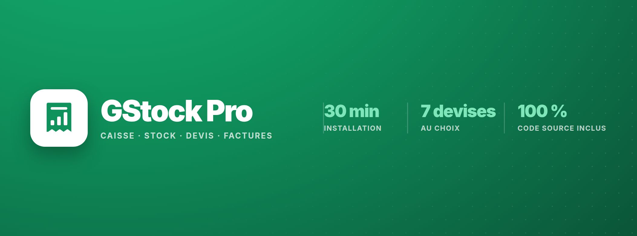 GStock Pro — Logiciel de caisse, stock et facturation
