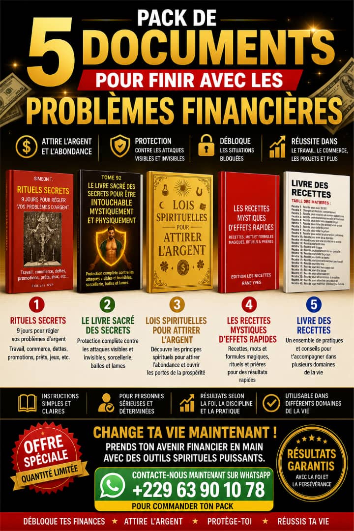 🎯 PACK SPÉCIAL 🎯 5 DOCUMENTS PUISSANTS POUR FINIR AVEC LES PROBLÈMES FINANCIERS