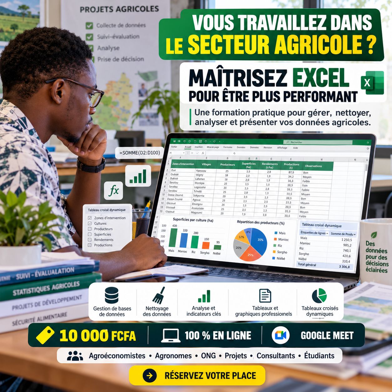 Excel pour les professionnels du secteur agricole