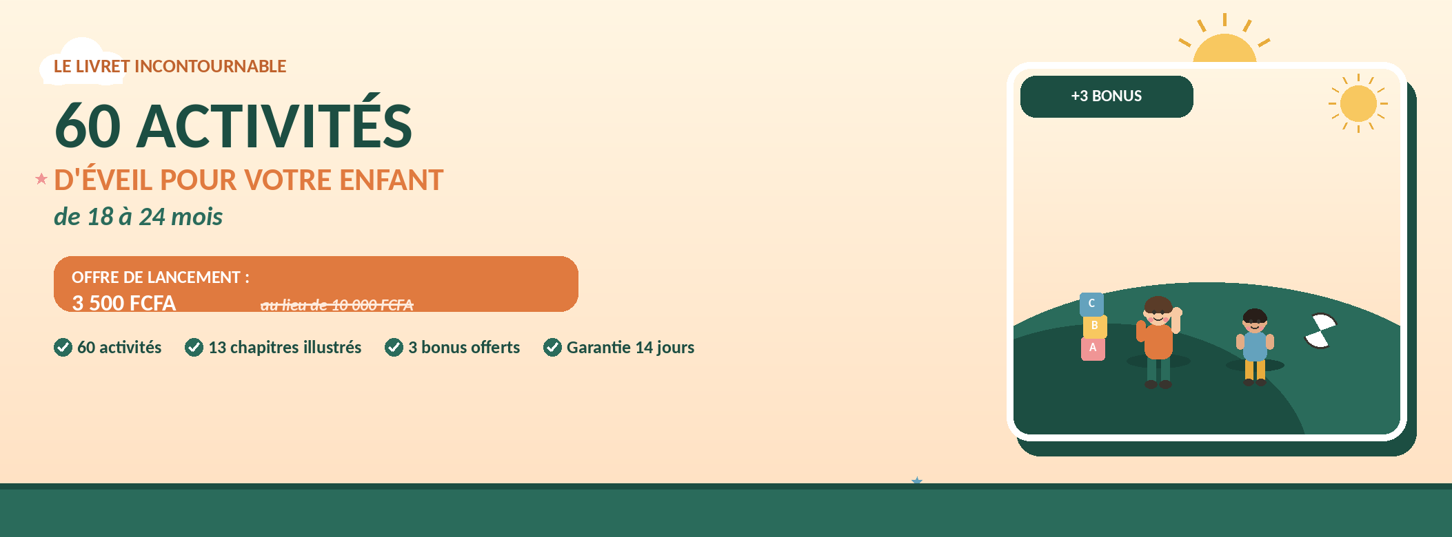 Le Livret Incontournable — 60 Activités d'Éveil pour Enfant de 18 à 24 mois (+ 3 Bonus offerts)