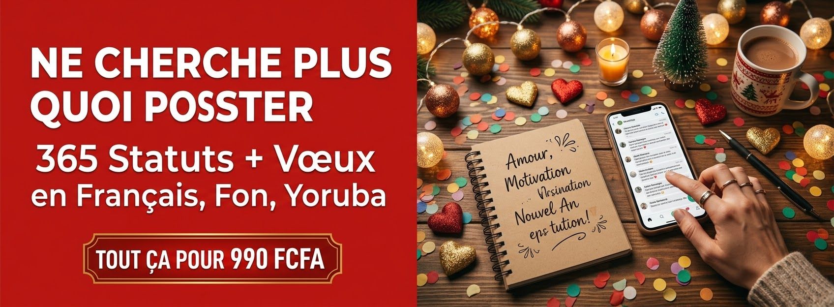 Pack fêtes 2026 voeux statuts