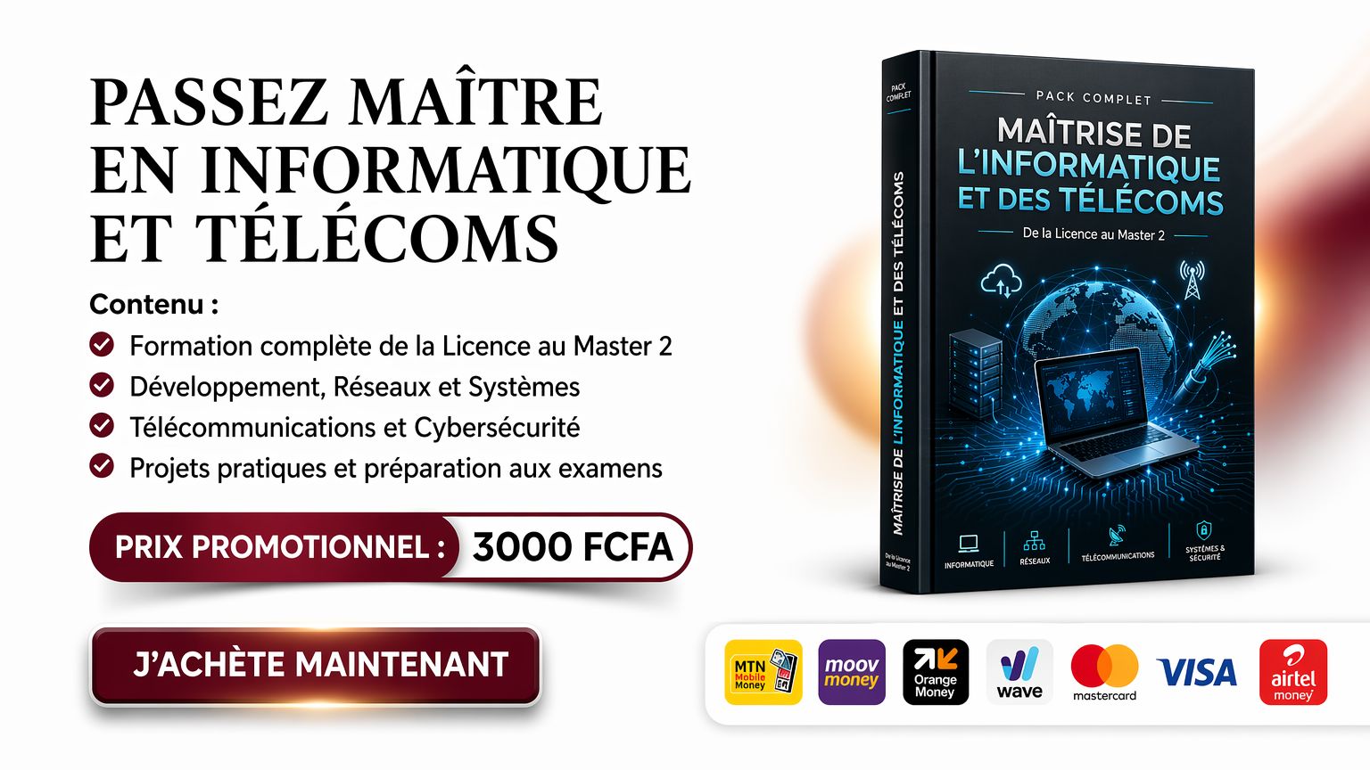 PACK COMPLET RÉSEAUX & TÉLÉCOMMUNICATIONS, de la Licence au Master 2