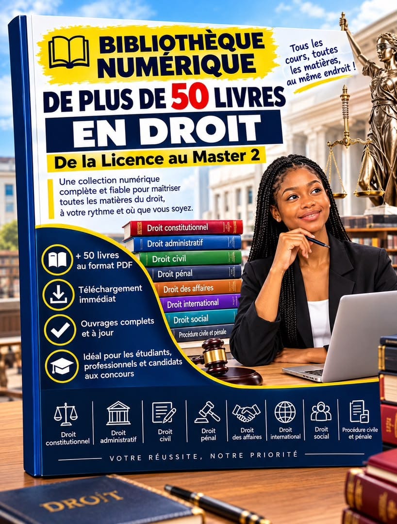BIBLIOTHÈQUE NUMÉRIQUE DE PLUS DE 50 LIVRES EN DROIT — DE LA LICENCE AU MASTER 2