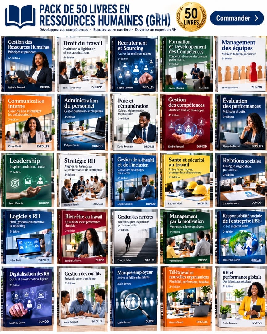 Pack de 50 Livres en Ressources Humaines ( GRH )
