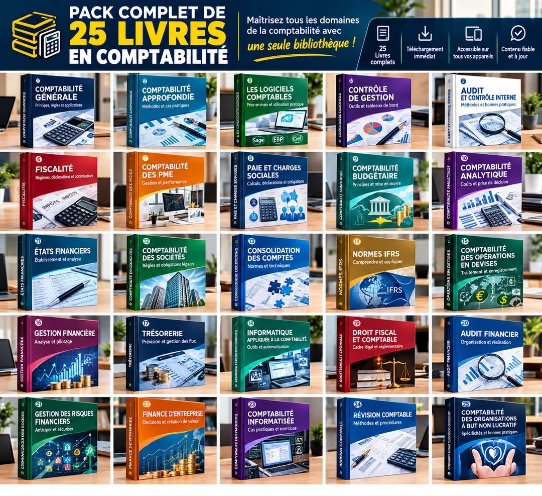 PACK COMPLET DE 25 LIVRES EN COMPTABILITÉ
