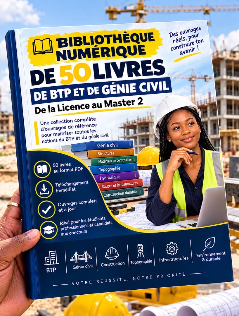 BIBLIOTHÈQUE NUMÉRIQUE DE 50 LIVRES DE BTP ET DE GÉNIE CIVIL