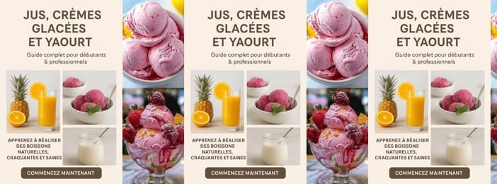Pack de formation en jus , crème glace, yaourt et d'autre
