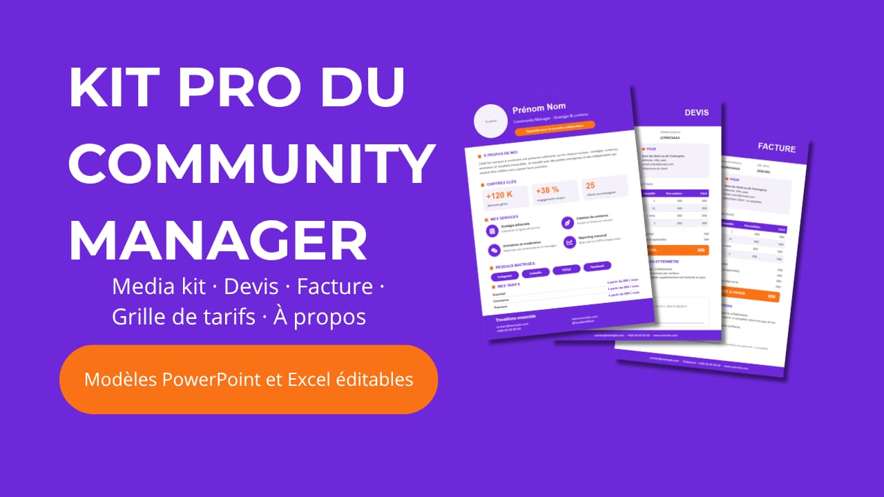 Media Kit & Devis Community Manager | PowerPoint & Excel