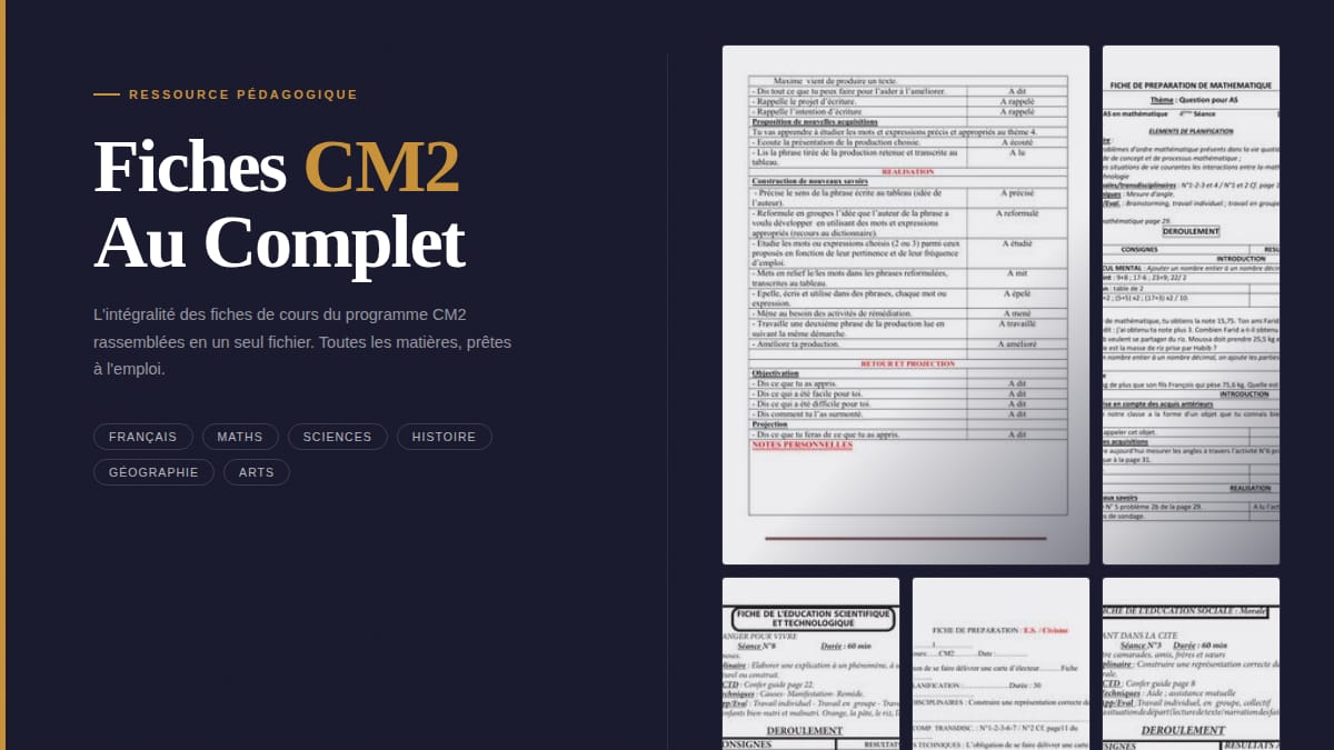 FICHES DE PRÉPARATION CM2-COMPLET