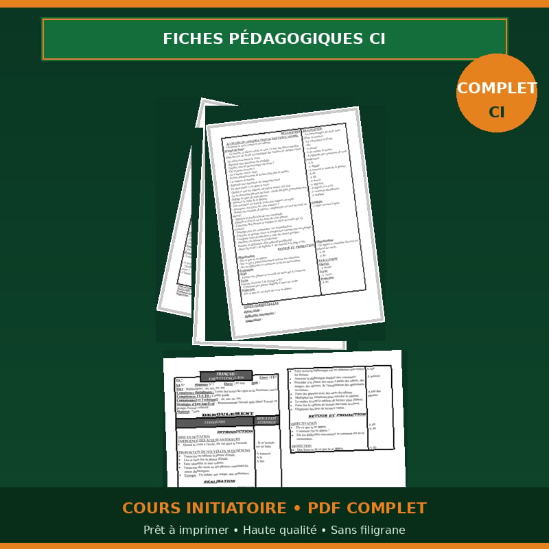 FICHES DE PRÉPARATION CI-COMPLET