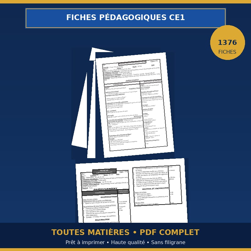 FICHES DE PRÉPARATION CE1-COMPLET