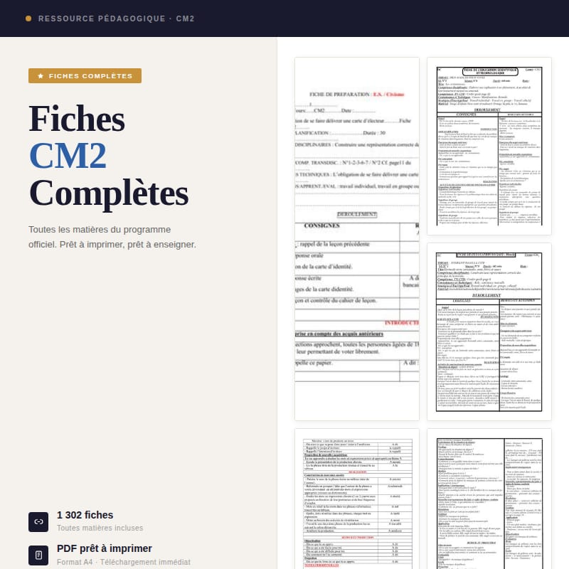 FICHES DE PRÉPARATION CM2-COMPLET
