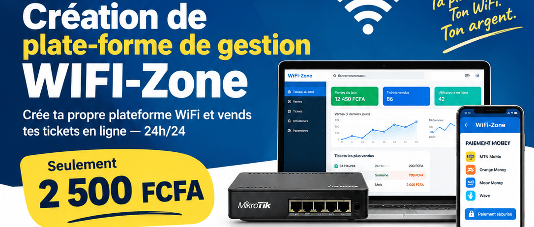 Mini formation création de plate-forme de gestion WIFI-Zone